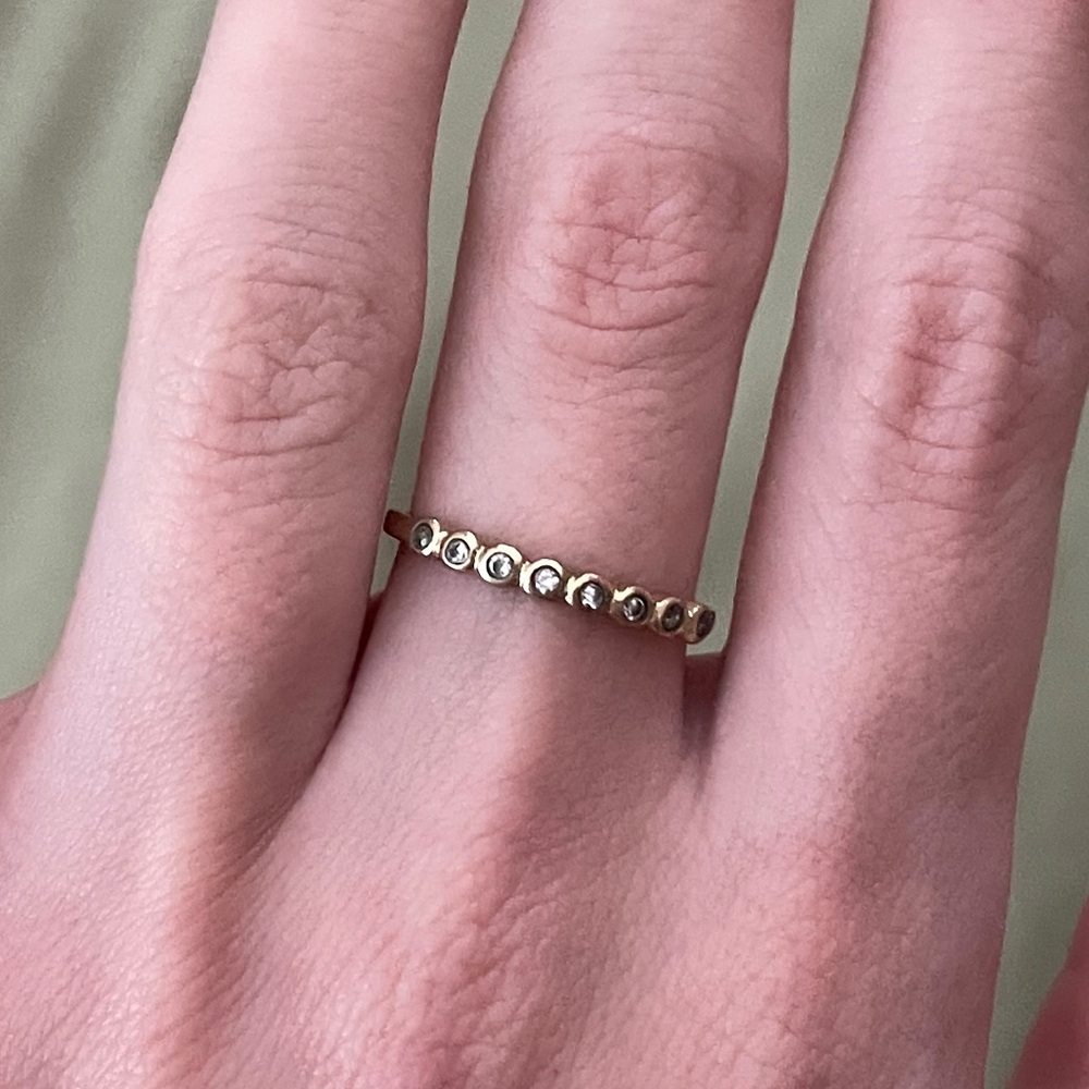 Brandy Melville Gold Rhinestone Band Ring